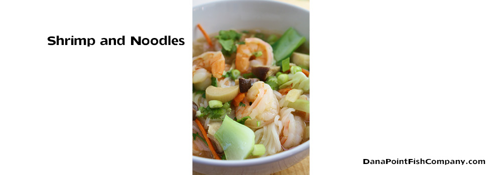 Food Photography: Asian Shrimp and Noodles in Broth